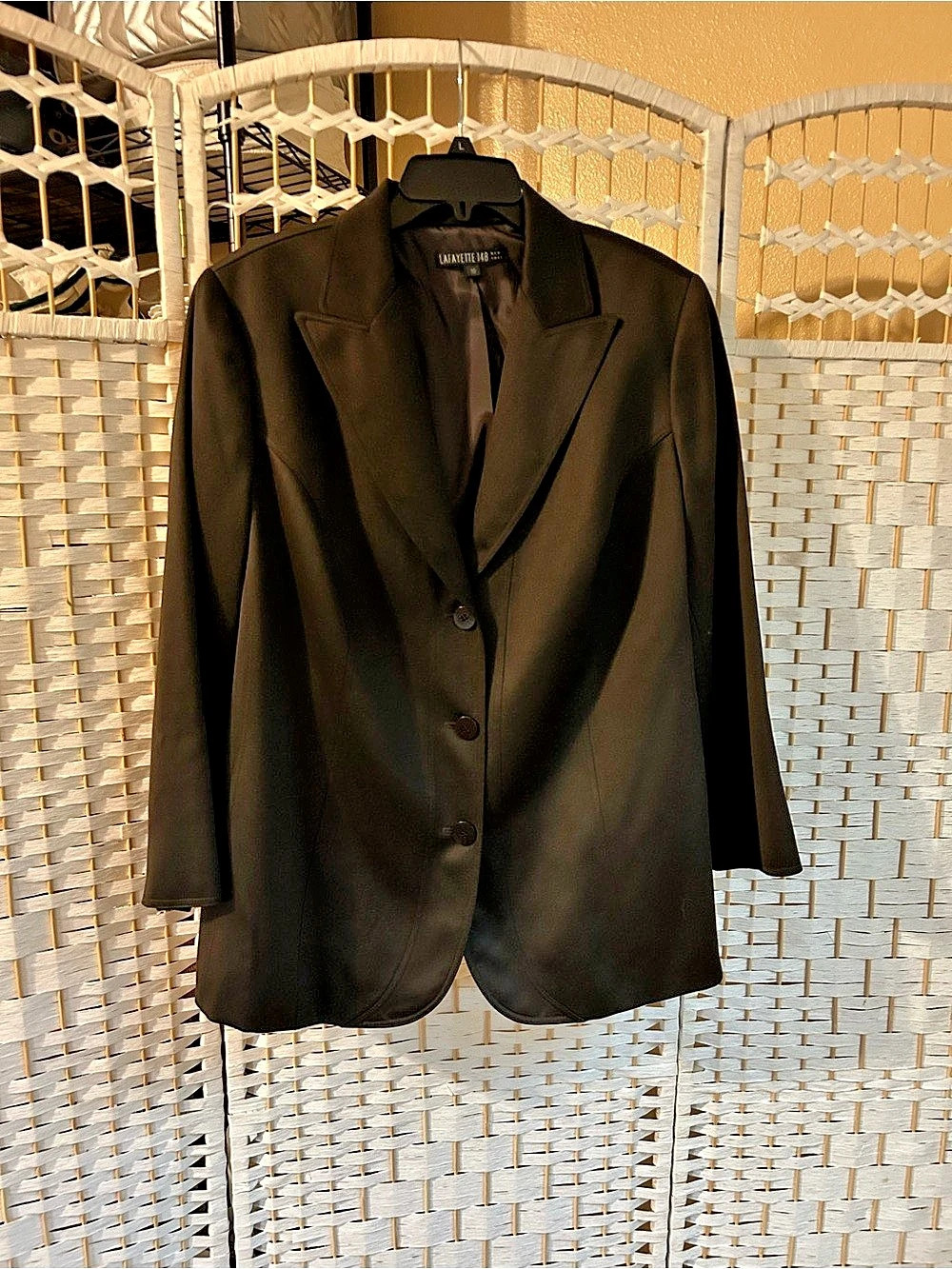 LAFAYETTE 148 New York Dark Chocolate Brown Wool Blend Blazer Jacket 16 Like New